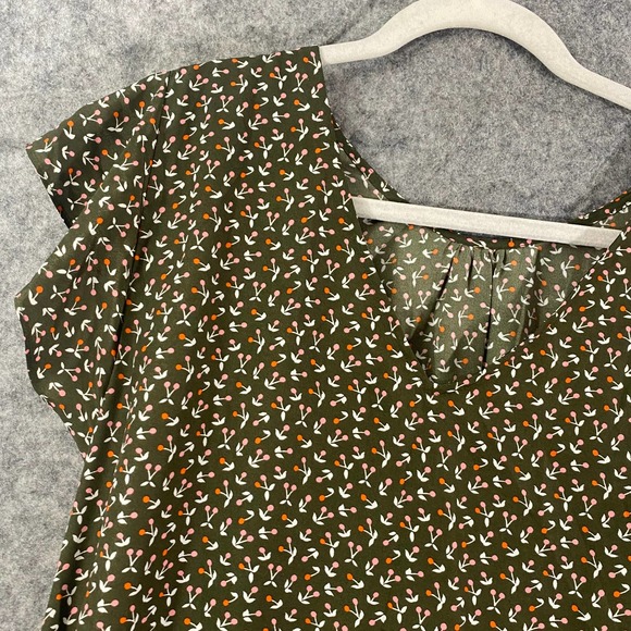 Boden Mini Dress 16 Green Floral Cynthia Ruffled A-Line Belted Plus Size - Picture 6 of 13